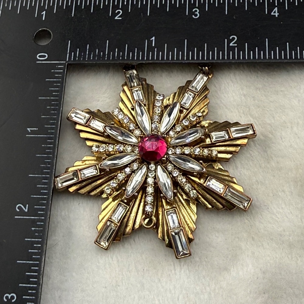 Erickson‎ Beamon Rocks Necklace Cross Gold Tone Rhinestone 34" - Picture 8 of 12